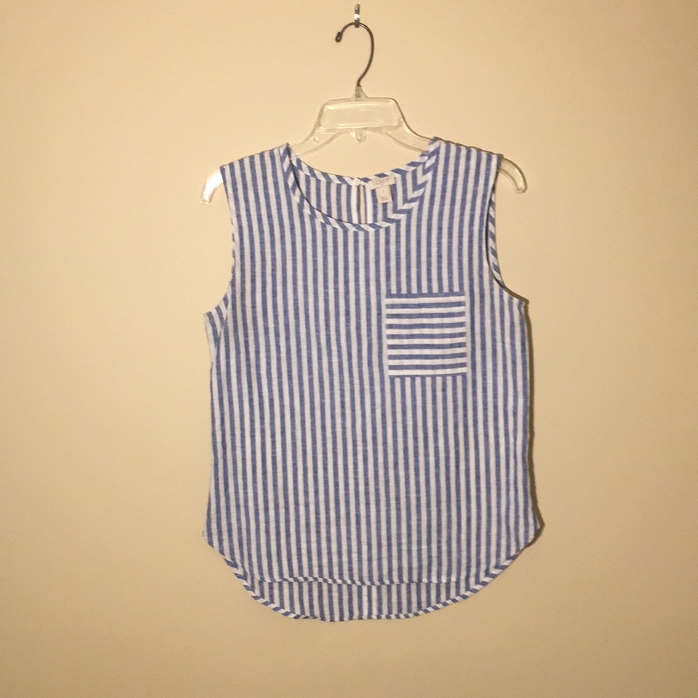 J. Crew Blue and White Striped Tank